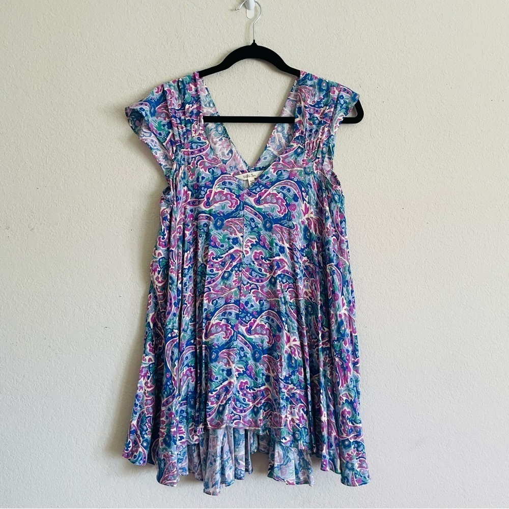 Matilda Jane woman’s paisley flowy top size S feminine colorful flared chic